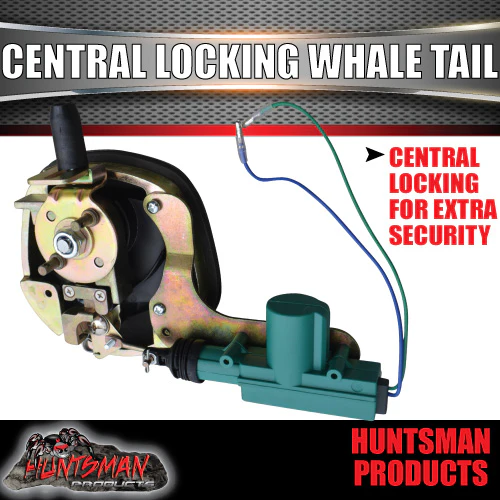 2X 12 Volt Power Operated Black Whale Tail T Handle Folding Lock. Black handle - Image 5