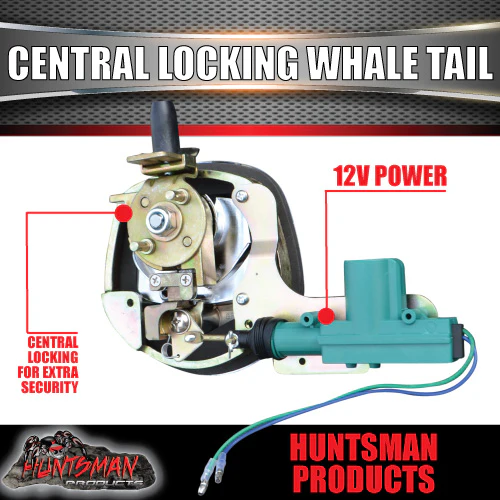 2x 12 Volt Power Operated Chrome Whale Tail T Handle Folding Lock - Image 3