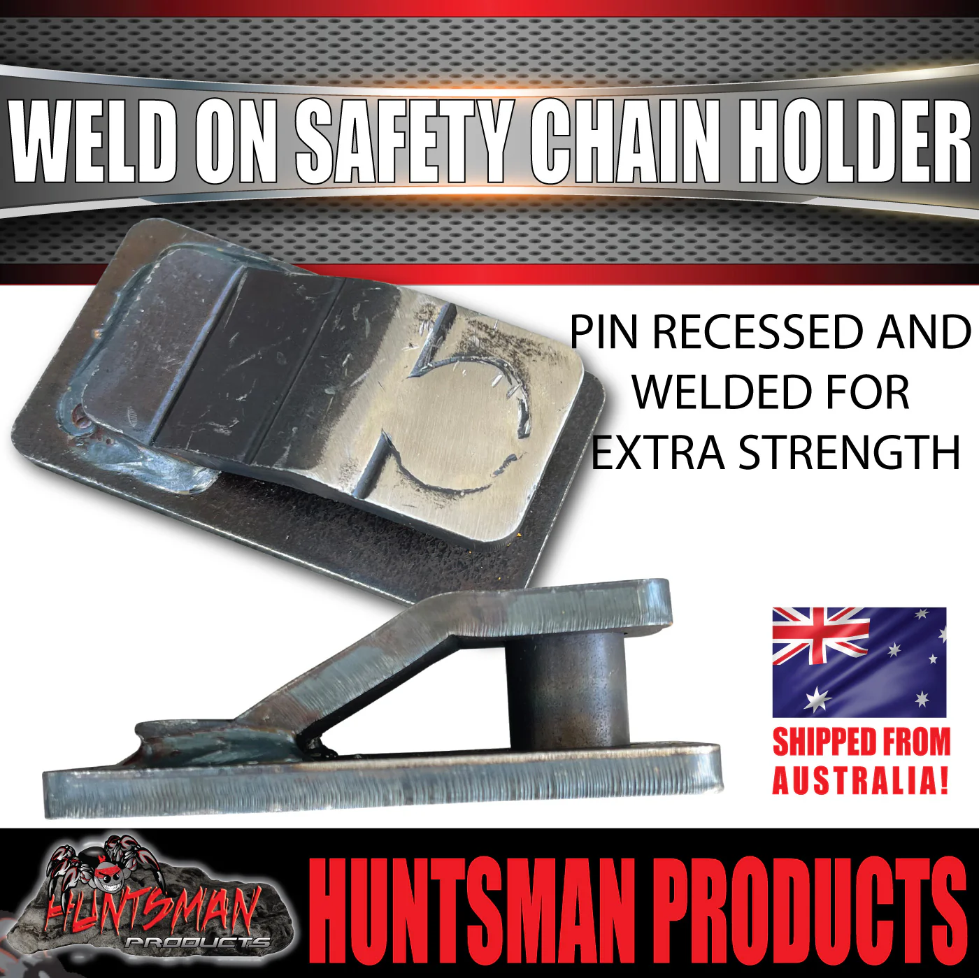 2x 13mm Trailer Caravan Weld Safety Chain Holder Cam Lock Base Suit Hammerlocks - Image 6