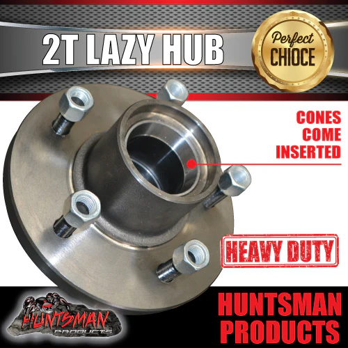 2X 2000Kg 5 Stud Landcruiser Stud Pattern Trailer Hubs & 50mm Stub Axles 5/150 pcd - Image 3