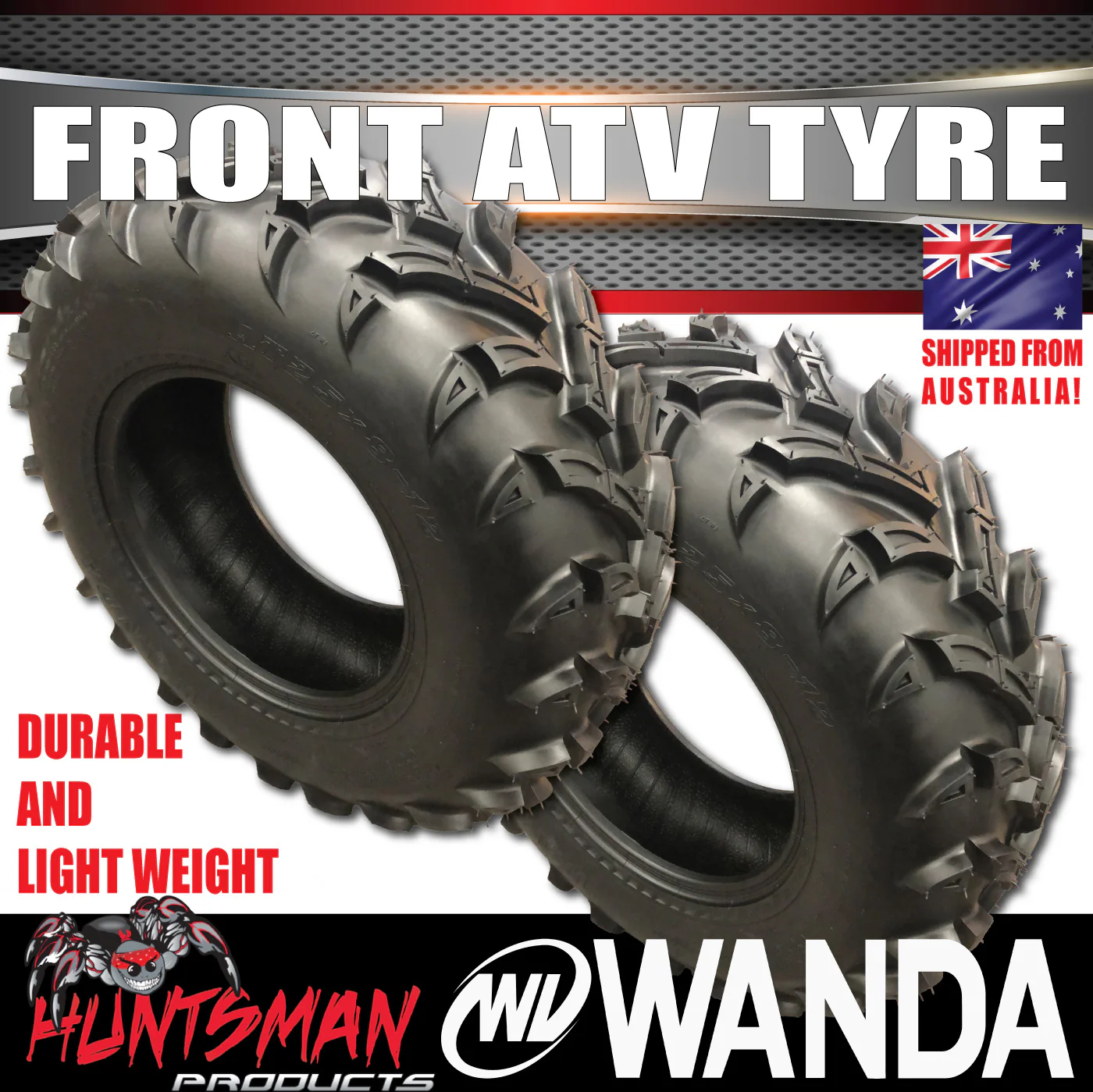 2x 25X8-12 Inch Wanda P377 Front ATV Tyre 43J For Quad Bike ATV Buggy UTV 250cc 300cc - Image 3