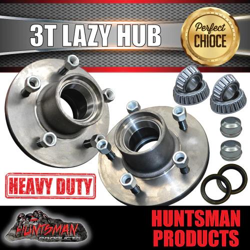 2X 3000Kg 5 or 6 Stud Suit Landcruiser Pattern Trailer Hubs & 63mm Stub Axles - Image 5