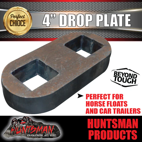 2X 4" Drop axle plates suits 45mm square trailer Caravan axle. 30mm thick - Image 2