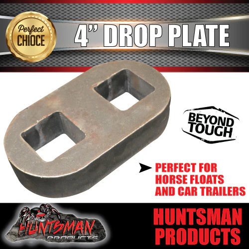 2X 4" Drop axle plates suits 50mm square trailer Caravan axle. 40mm thick - Image 2