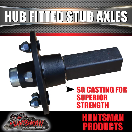 2X 6 Stud Landcruiser Stud Pattern 2 Tonne Trailer Hubs With Fitted Stub Axles. 2000kg Bearings - Image 3