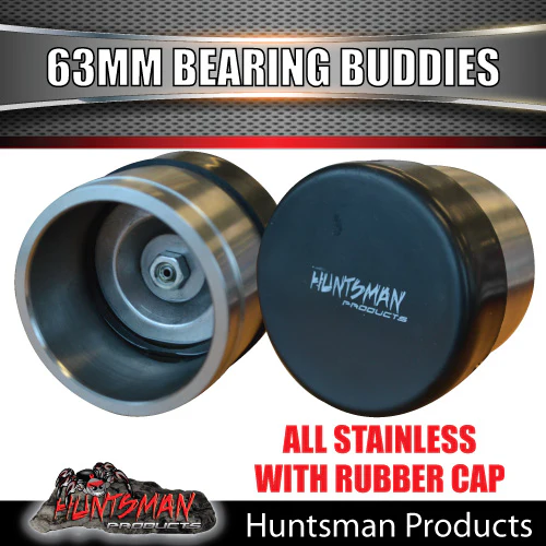 2x 63mm All Stainless Steel Boat Trailer Caravan Bearing Buddy Protectors - Image 4