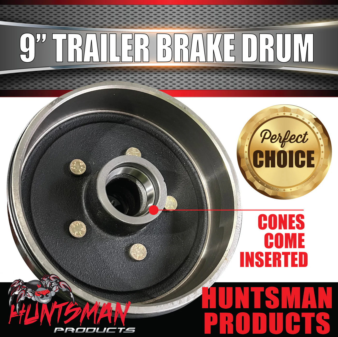 2X 9" 5 Stud Trailer Brake Drums 5 Stud Landcruiser & S/L Bearings - Image 7