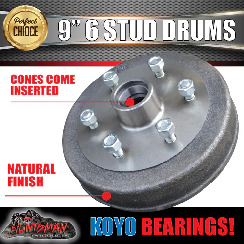 2X 9" Drums 6 Stud Landcruiser Pattern. 6/139.7 PCD & LM Koyo Bearings - Image 3