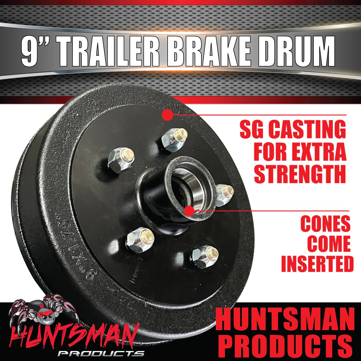 2X 9" Holden commodore Trailer Caravan Brake Drums & LM Bearings. - Image 4