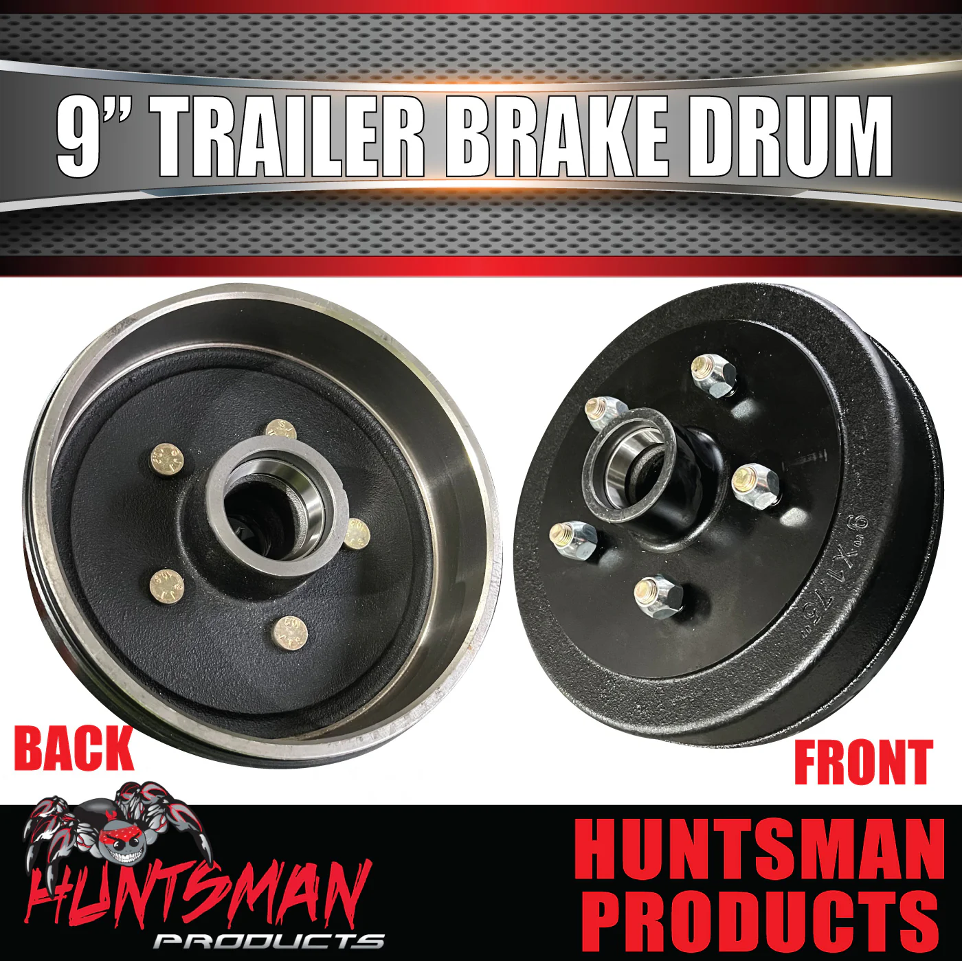 2X 9" Trailer Brake Drums Suit Ford & slimline Bearings - Image 5