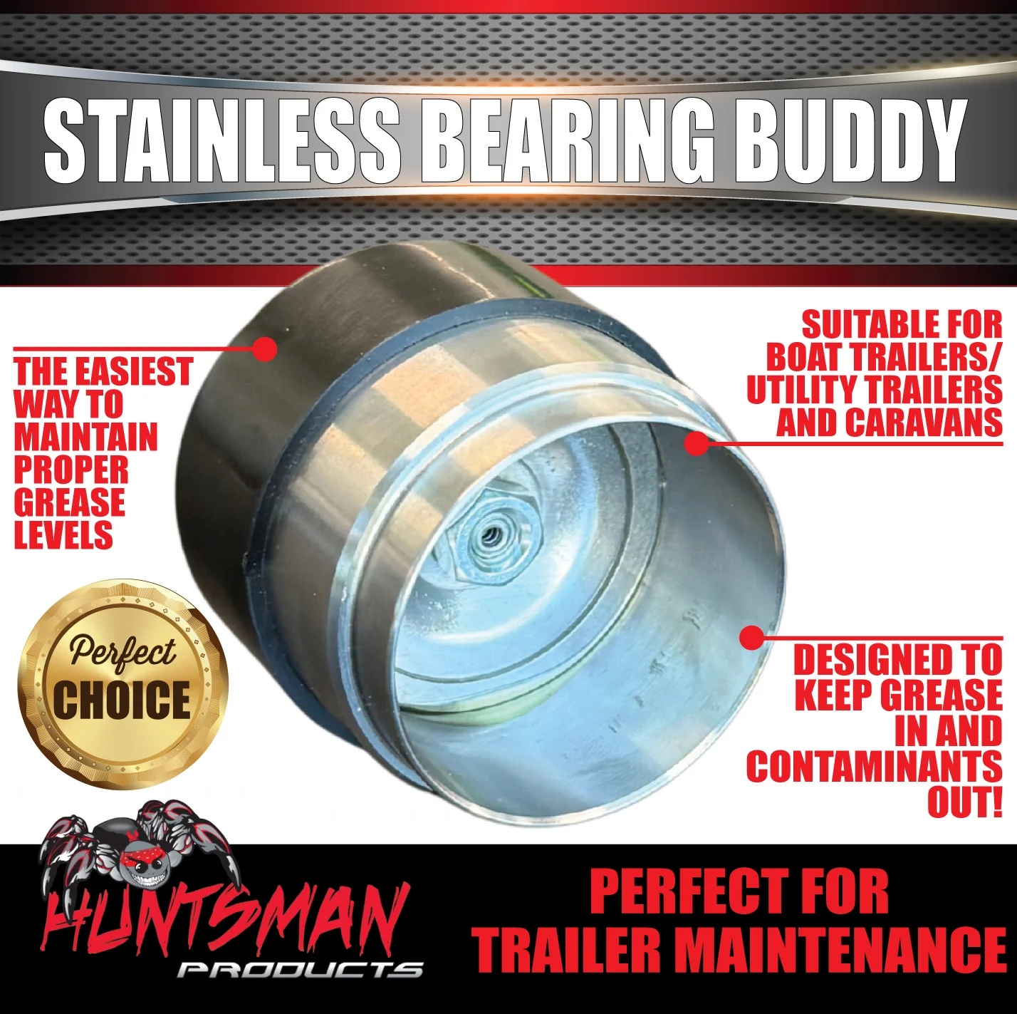 2X All Stainless Steel 50.2mm 1.98" Trailer Bearing Protector buddy Buddies USA - Image 3