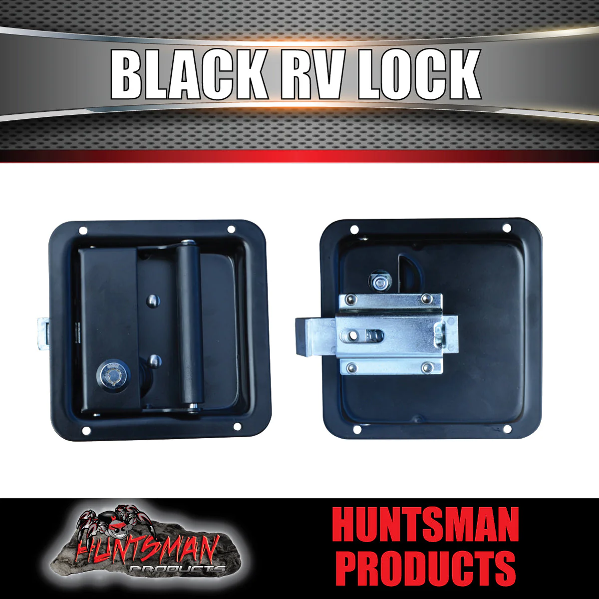 2x Black Stainless Caravan RV Motorhome Trailer Canopy Lock. Pull Down Up Handle - Image 3