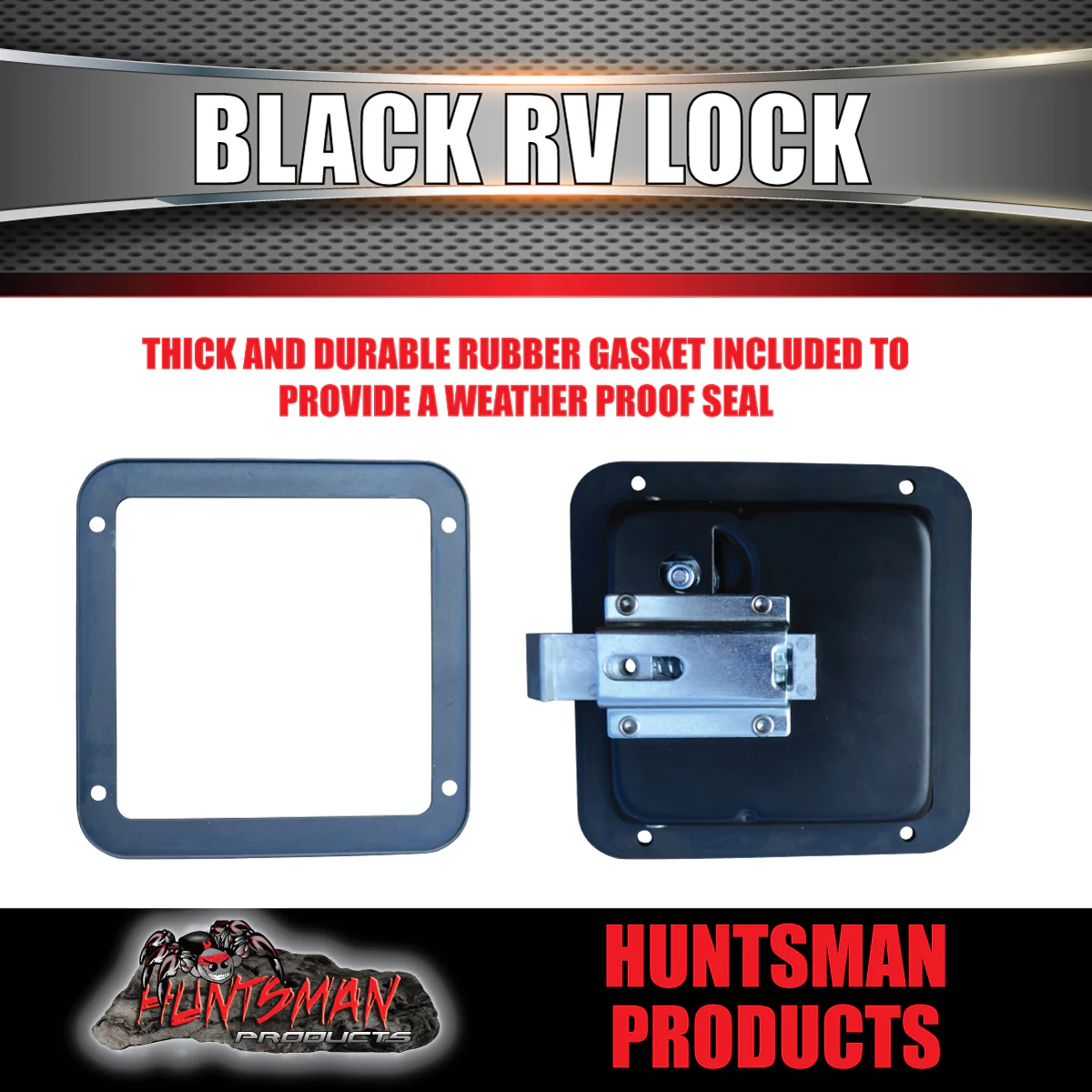 2x Black Stainless Caravan RV Motorhome Trailer Canopy Lock. Pull Down Up Handle - Image 5
