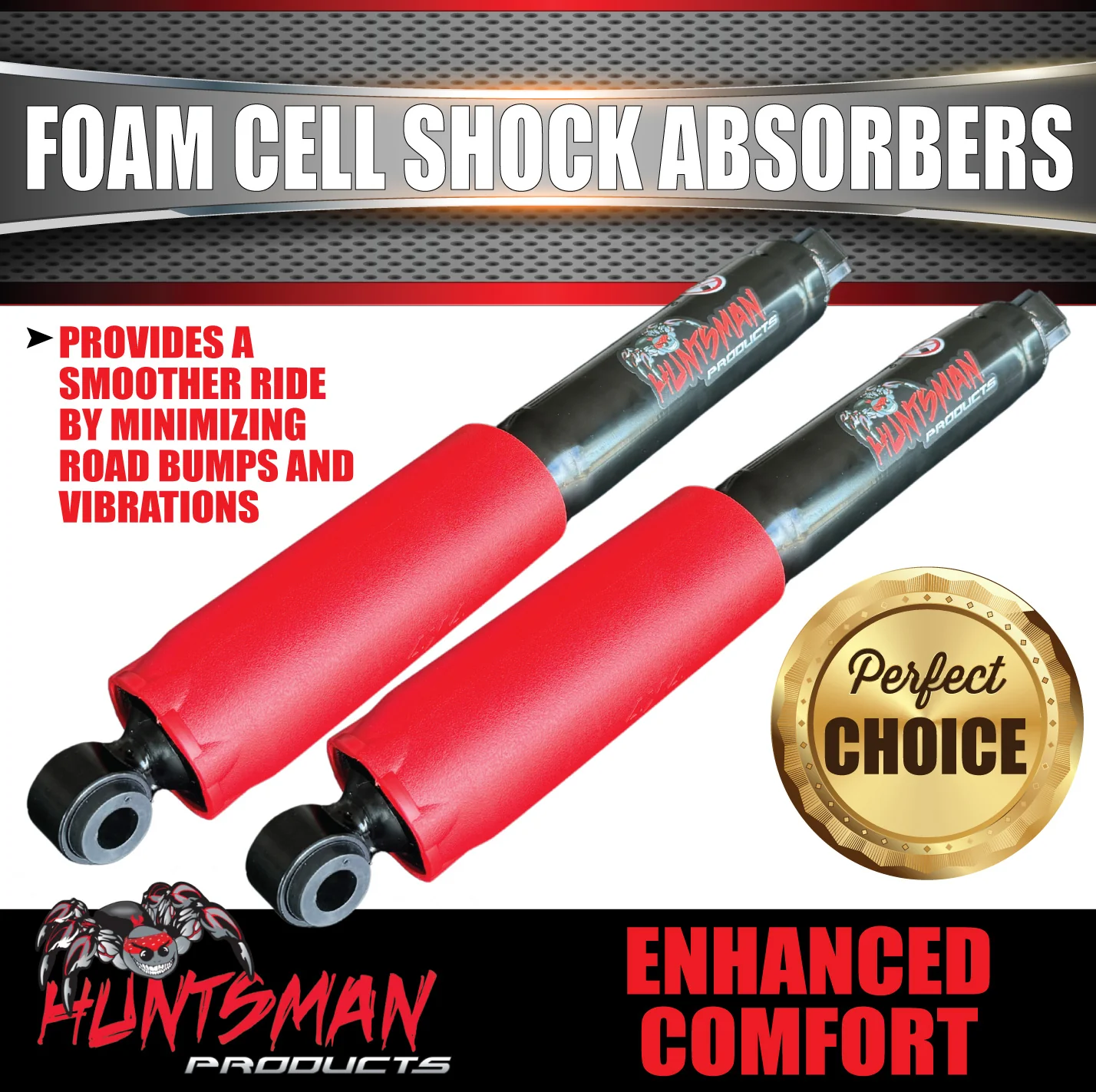 2x Huntsman Products Foam Cell Independent Suspension Replacement Shock Absorbers - Image 2