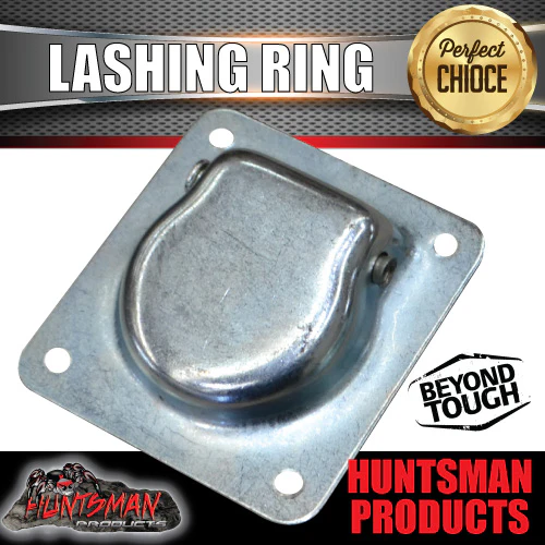 2x Zinc Plated Lashing Ring tie Down Anchor Points. 105mm x 95mm For Truck Trailer - Image 3