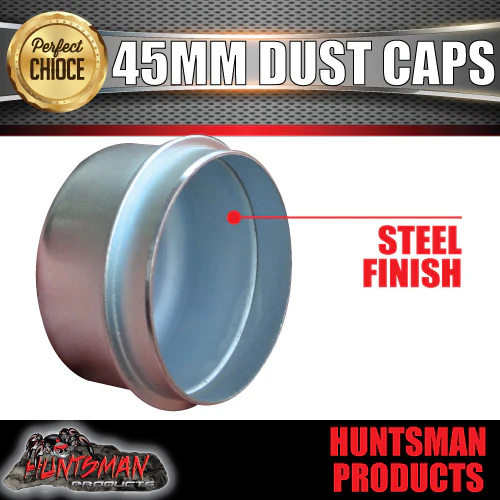 2x steel Trailer Caravan 45mm standard trailer hub dust caps. - Image 3