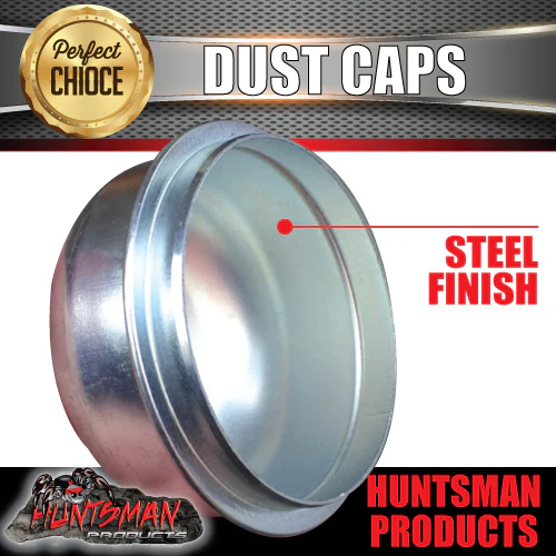 2x steel 63.8mm 2 tonne/ parallel trailer hub dust caps. - Image 3