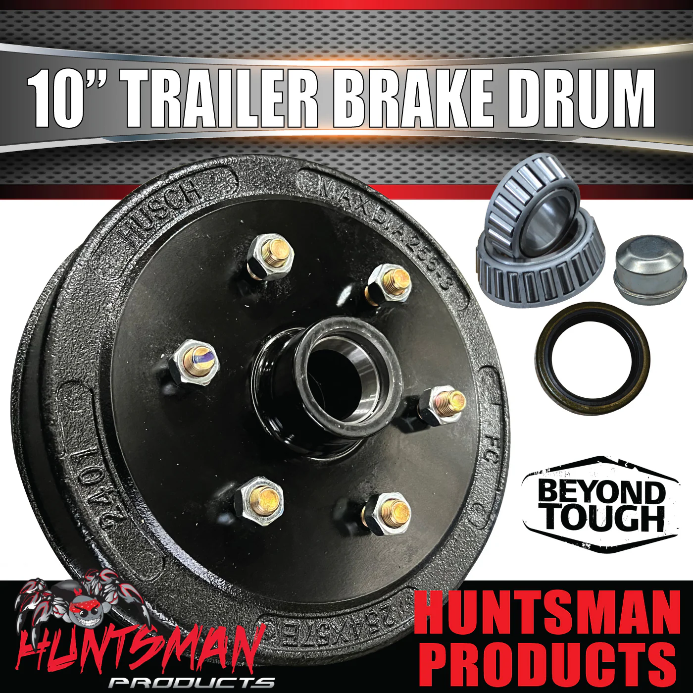 2X Trailer 10" Drums Suit 6 Stud NP300 D40. 6/114.3 PCD & S/L (Ford) Bearings. - Image 2