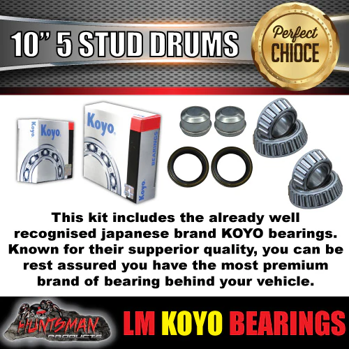 2X Trailer 10" Drums Suit Commodore 5/120 PCD & L/M (Holden) Koyo Bearings - Image 2