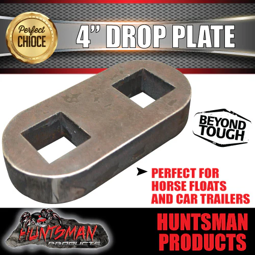 2X 4" Drop axle plates suits 40mm square trailer Caravan axle. 30mm thick - Image 2