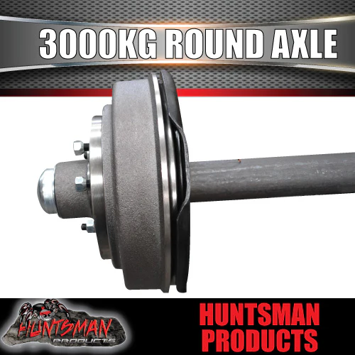 3000KG Trailer Caravan 12" Electric Braked Axle.  65mm Round Solid. - Image 4