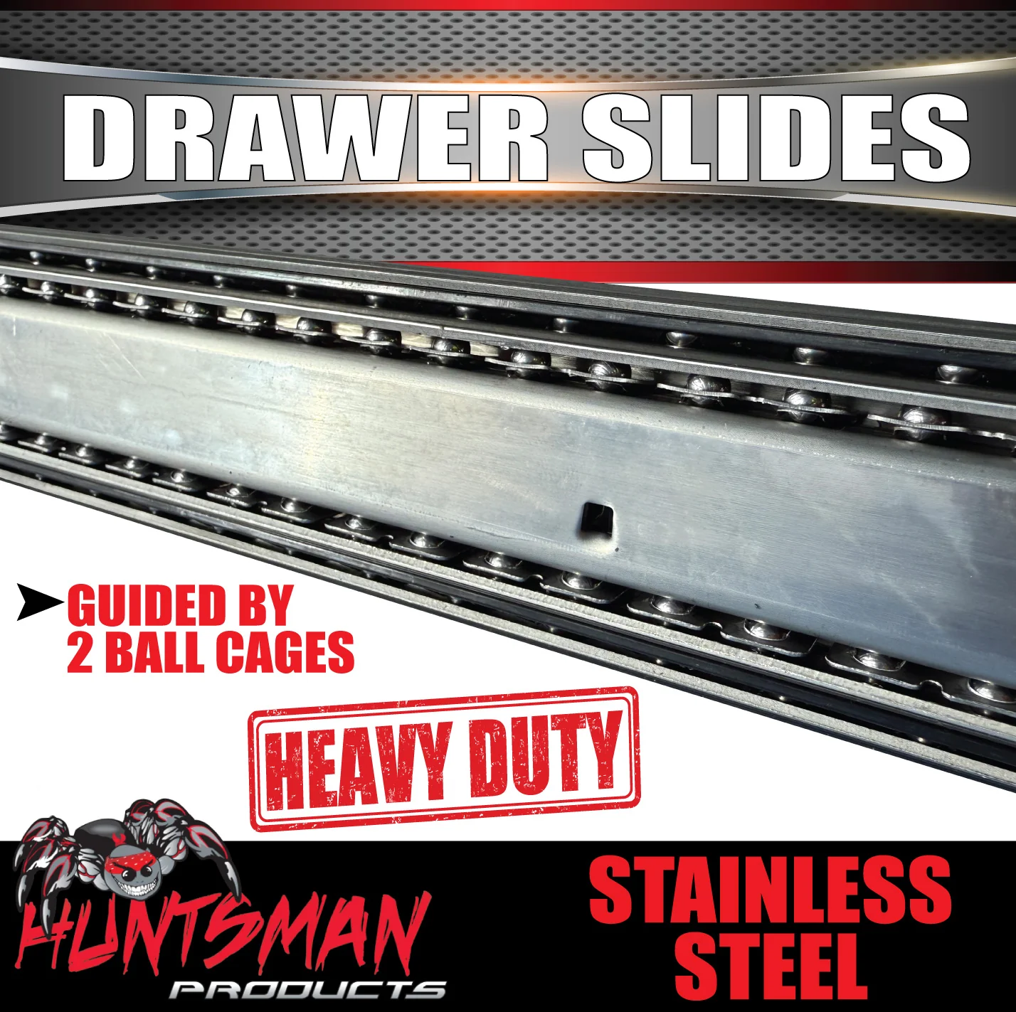 304 Stainless Steel 125Kg 1000mm Locking Drawer Slides runners 40" full extension - Image 4