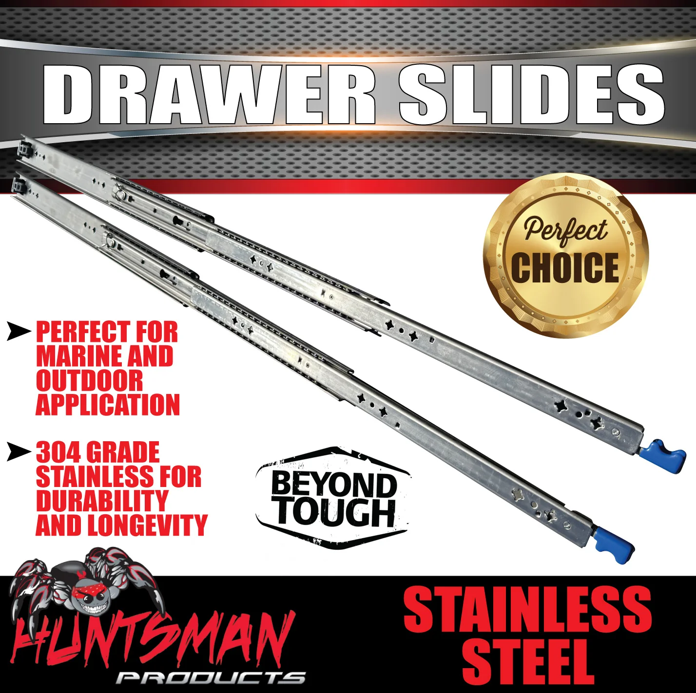304 Stainless Steel 125Kg 1000mm Locking Drawer Slides runners 40" full extension - Image 6