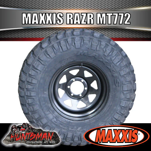 33x10.5R15 L/T MAXXIS RAZR MT772 TYRE ON 15" BLACK STEEL RIM. 33 10.5 15 - Image 5