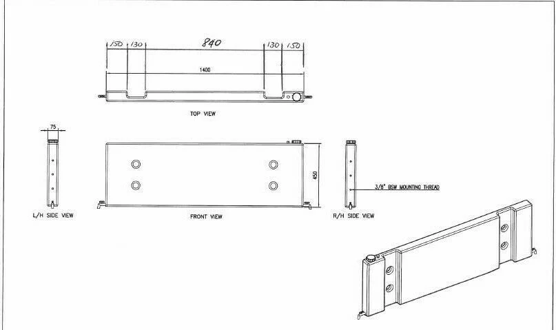 35 Diesel Headboard tank & mount kit.  DPRV35-HB-MK - Image 2