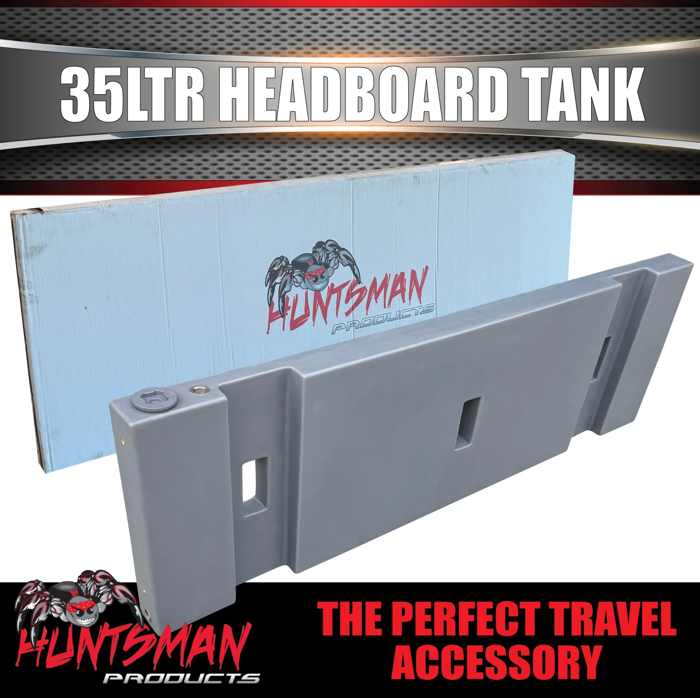 35 Litre Headboard Water Tank, Food Grade LDPE Plastic 4wd Ute 4x4 Tank - Image 3
