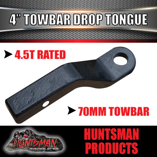 4" DROP FORGED TOWBAR TONGUE TO SUIT 70MM 4500KG RATED TOW BALL. - Image 5