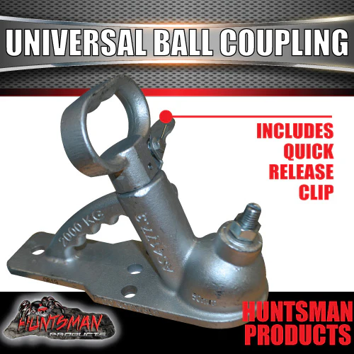 Galvanised Dacromet 50mm Ball Universal Trailer Coupling Hitch CRN 51627 - Image 2