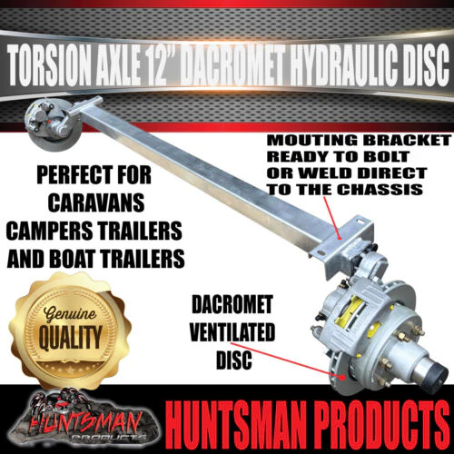 4000Kg Tandem Boat Trailer Torsion Bar Independent Suspension Kit. 12'' Disc Brakes - Image 4