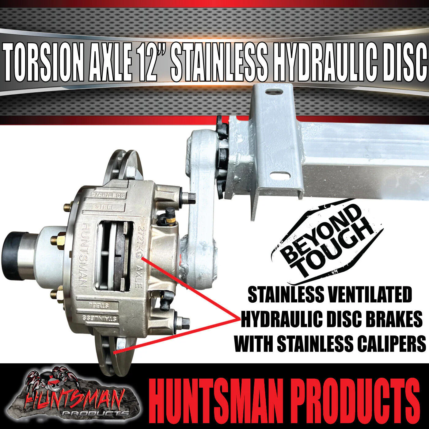 4000Kg Tandem Boat Trailer Torsion Bar Independent Suspension Kit. 12'' Stainless Disc Brakes - Image 5