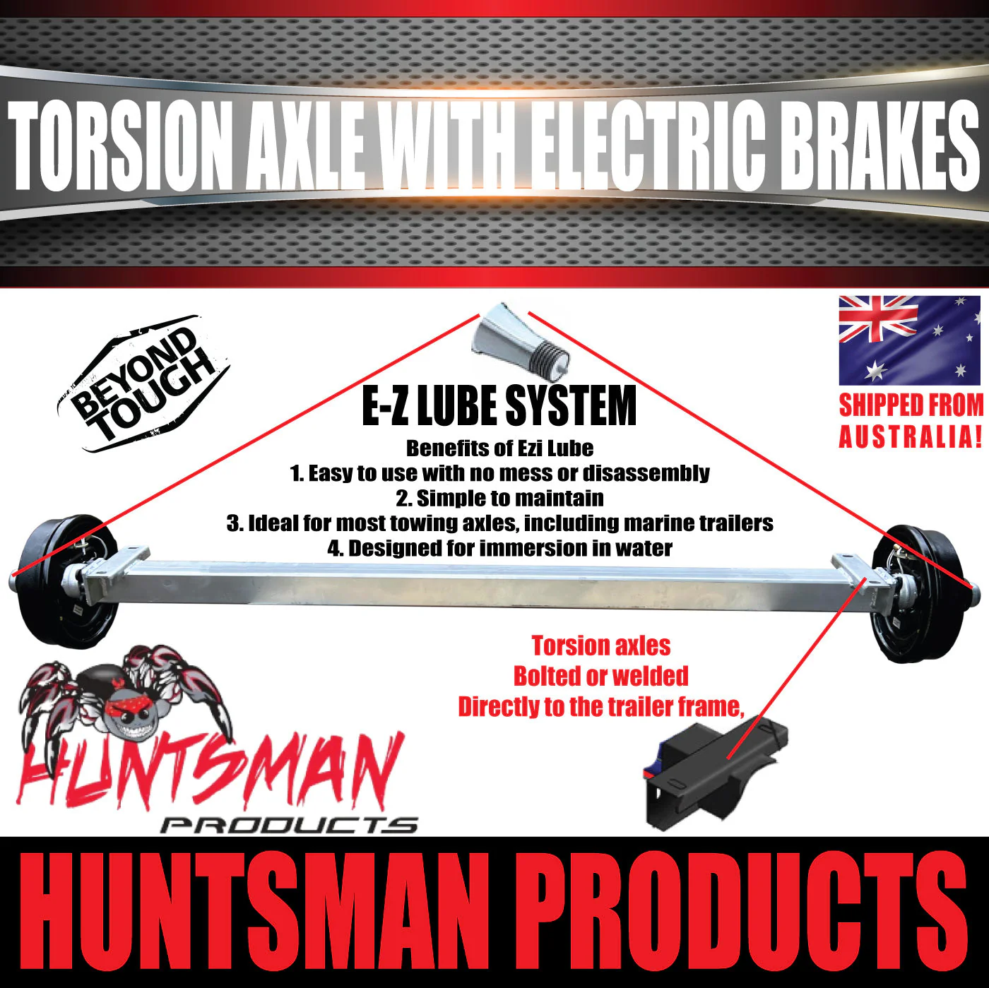 4000Kg Tandem Trailer Caravan Torsion Bar Independent Suspension Kit. 12'' Brakes - Image 4