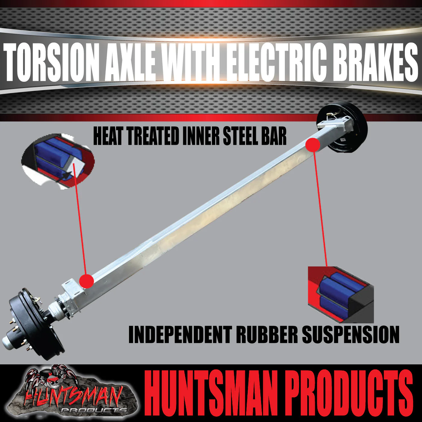 4000Kg Tandem Trailer Caravan Torsion Bar Independent Suspension Kit. 12'' Brakes - Image 9