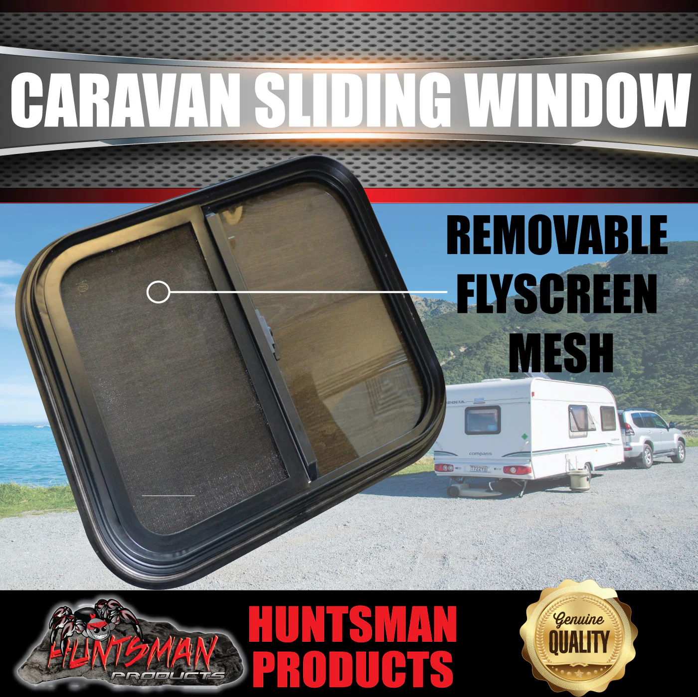 400mm Wide x 500mm High Caravan, Motorhome, Horse Float Sliding Window - Image 3