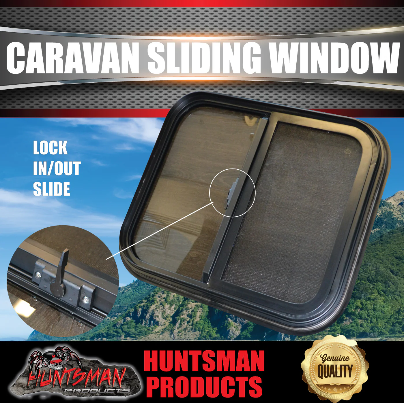 400mm Wide x 500mm High Caravan, Motorhome, Horse Float Sliding Window - Image 5