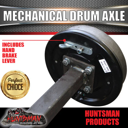 40mm Square Mechanical Drum Braked Trailer Caravan Axle. 1000Kg rated 78"-96" - Image 5