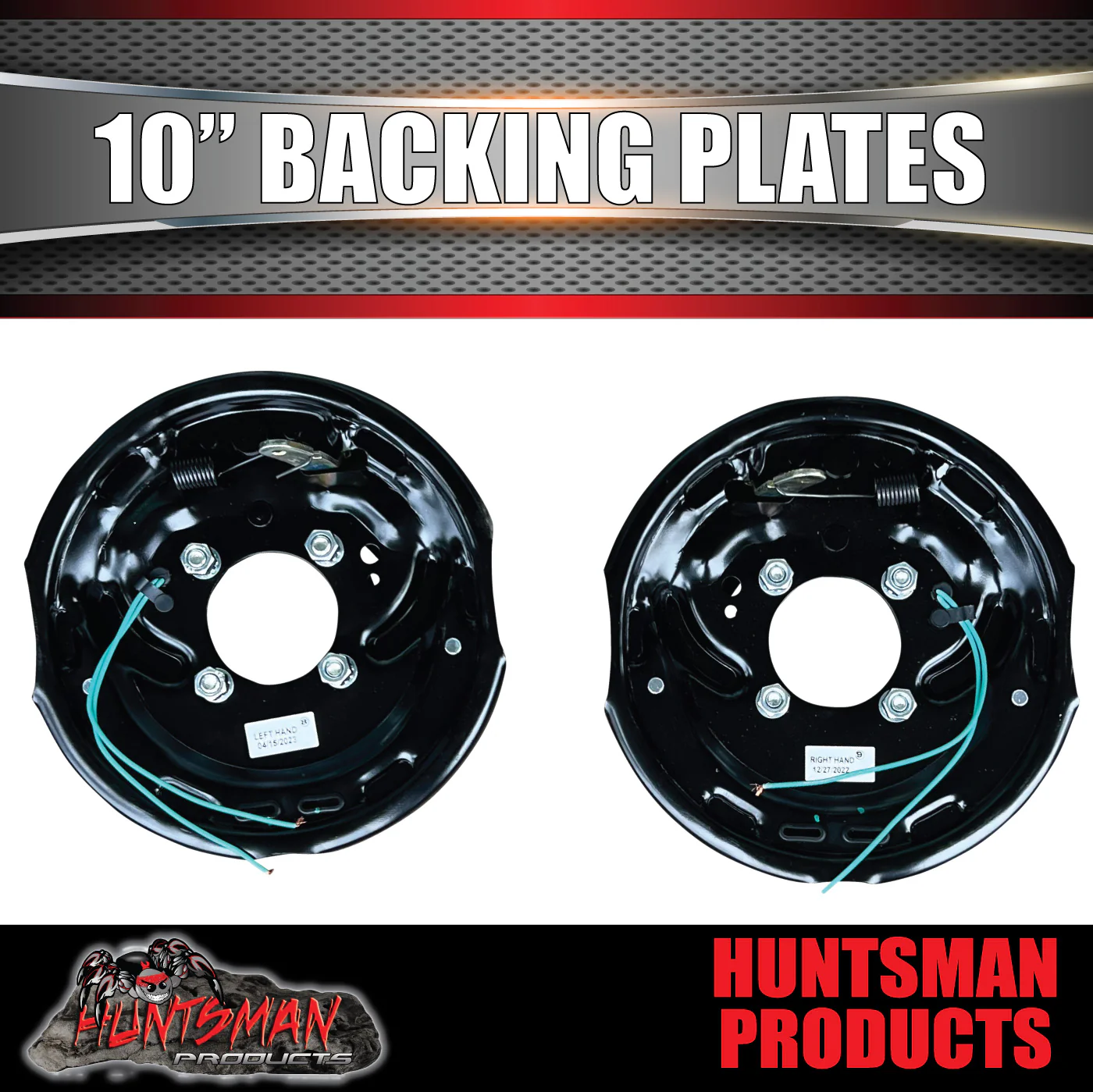4x 10" Trailer Caravan Electric Brake Backing Plates. Quality Strong Magnets - Image 3