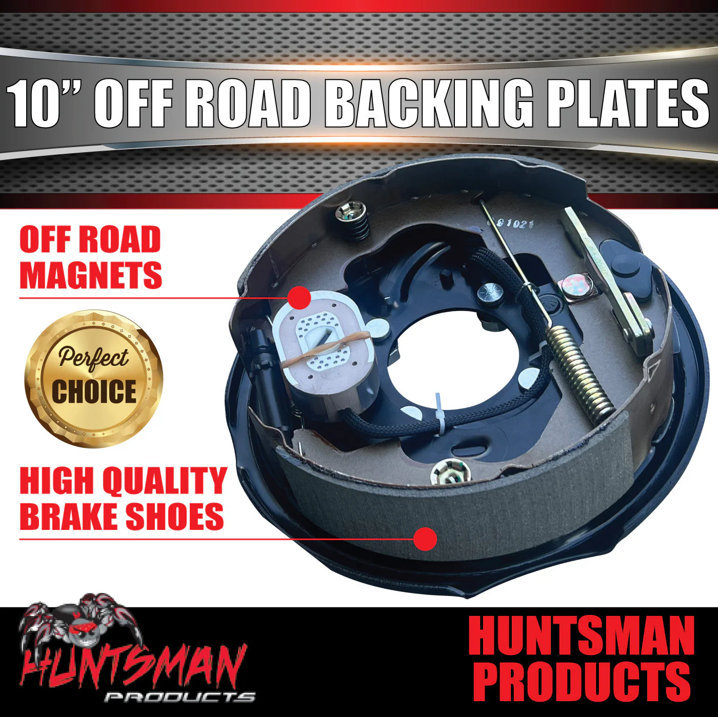 4x 10" Off Road Trailer Caravan Electric Brake Backing Plates With Park Lever - Image 3