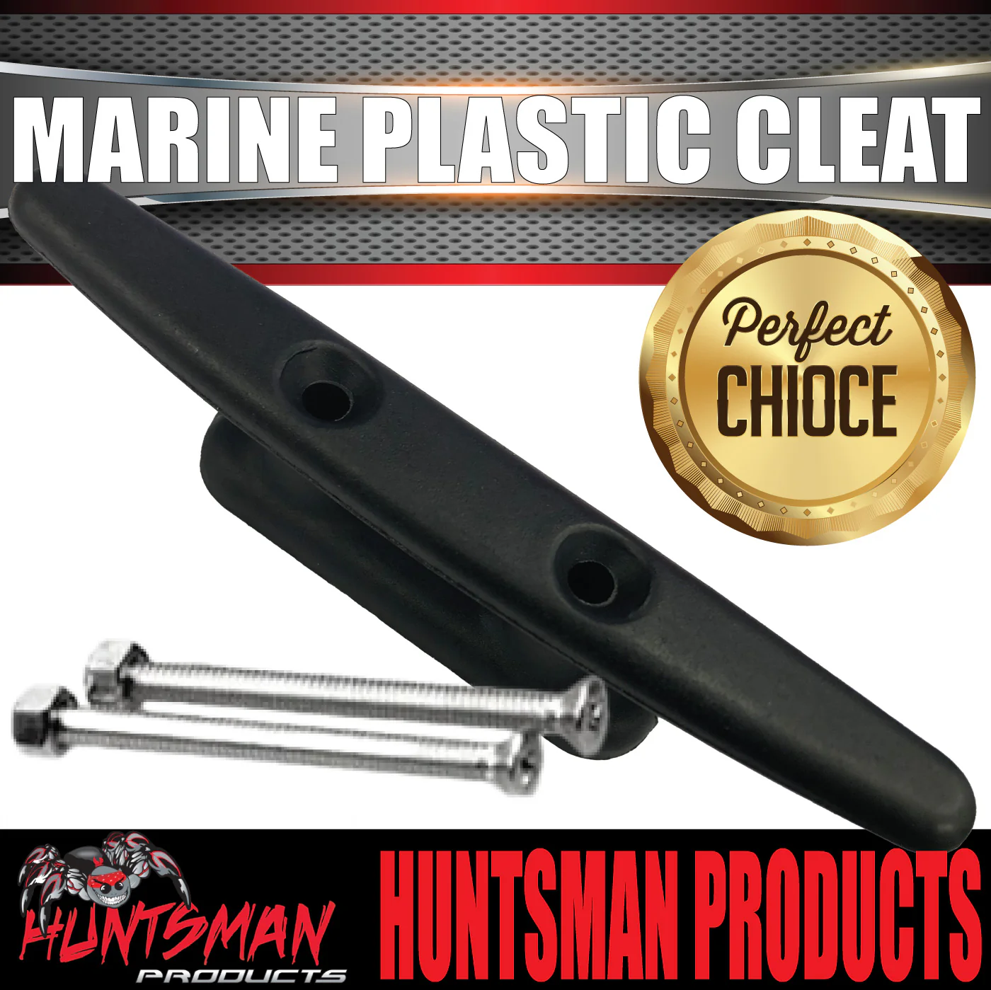 4x 100mm Marine Boat Yacht Black Nylon Plastic Cleat + SS Bolts UV Resistant - Image 4