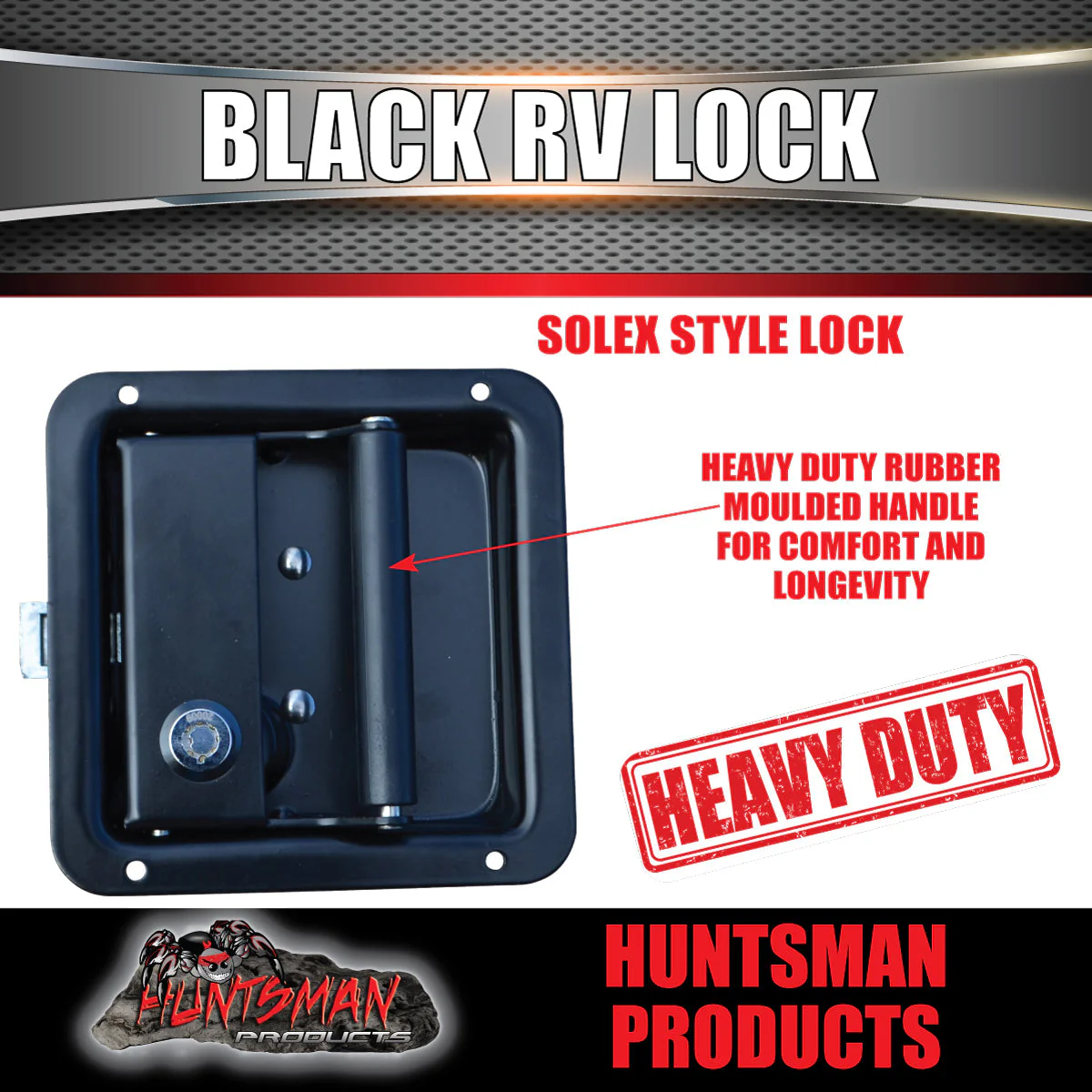 4x Black Stainless Caravan RV Motorhome Trailer Canopy Lock. Pull Down Up Handle - Image 2