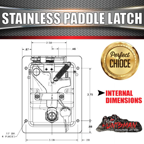 4x Stainless Steel Rotary Paddle Door Flush Latch Tool Box Canopy Locking - Image 4