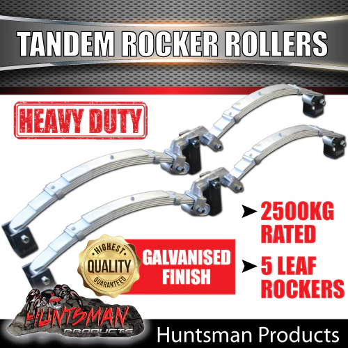 5 Leaf Trailer Caravan 2500Kg Galvanised Dacromet Rocker Roller Tandem Spring Set.  7mm Thick Springs! - Image 6