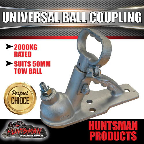 50mm Ball Universal Coupling & high tensile Trailer Caravan CRN 51627 - Image 2