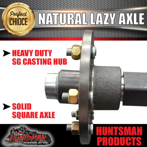 50mm square 2000Kg Lazy 5 or 6 Stud Landcruiser Pattern Trailer Caravan Axle - Image 3