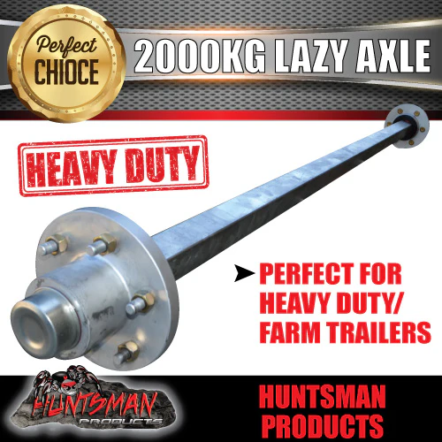 50mm square 2000Kg Trailer Caravan Lazy 5 or 6 Stud Landcruiser Stud Pattern Solid Axle - Image 3