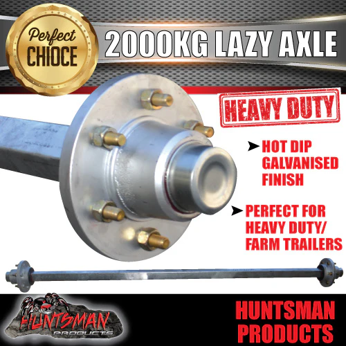 50mm square 2000Kg Trailer Caravan Lazy 5 or 6 Stud Landcruiser Stud Pattern Solid Axle - Image 5