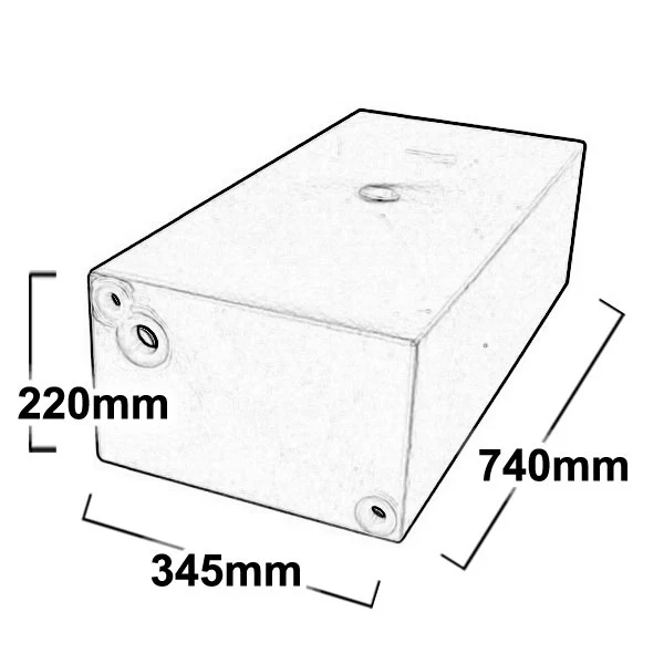 53 LITRE CARAVAN REPLACEMENT WATER TANK & MOUNT KIT.  PRV53-MK - Image 3